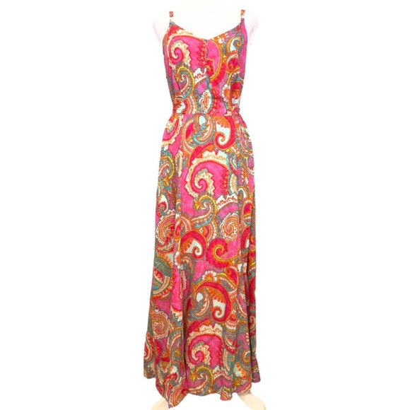 Ivy Street Dresses & Skirts - Ivy Street  Women's Maxi Sun Dress Pink Paisley Size XL Tie Waist Rayon